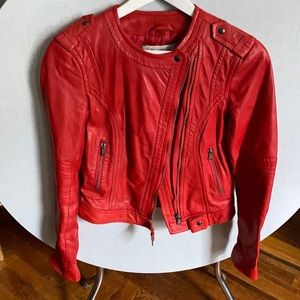 Zara Red Leather Jacket